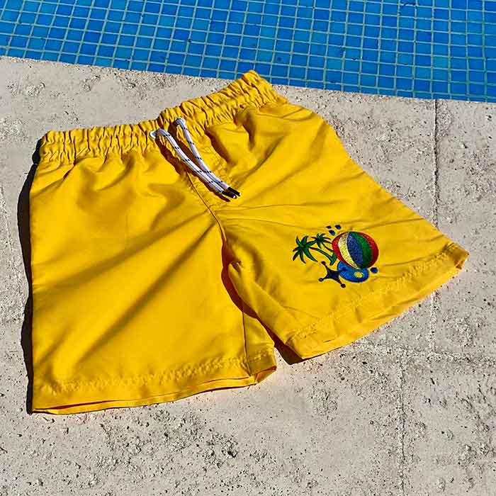Vintage Beach Shorts Embroidery Legacy Design