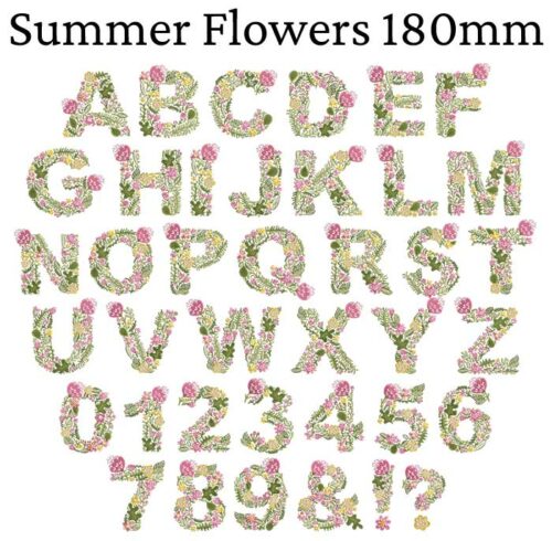 Summer Flowers 180 mm Esa Font Embroidery Design