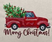 Christmas truck embroidery design