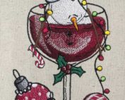 tipsy snowman embroidery design