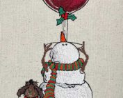 wine snowman puppy embroidery design