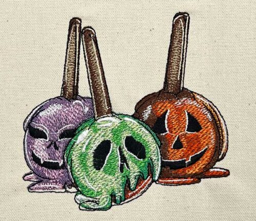 candy apple pumpkins embroidery design