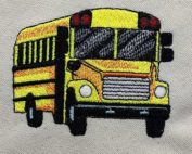 school bus embroidery design