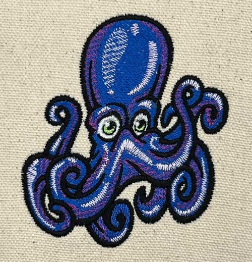 crazy octopus embroidery design