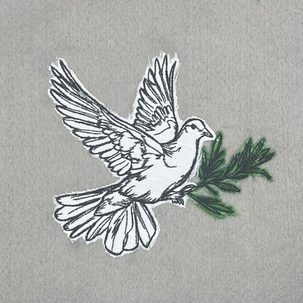 Free dove raw edge applique design