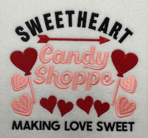 sweet heart candy shop Embroidery Design
