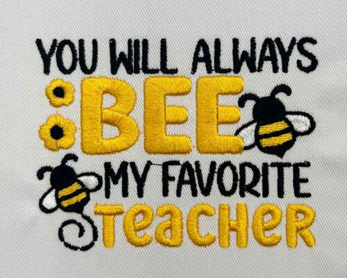 You will always bee my favourite teacher embroidery design