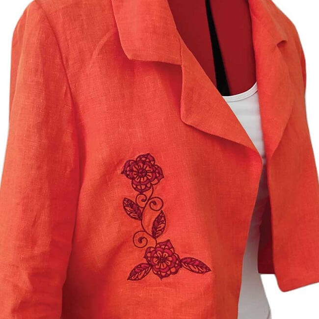 flower blazer embroidery design