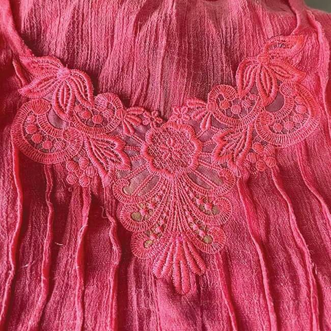 pink lace shirt embroidery design