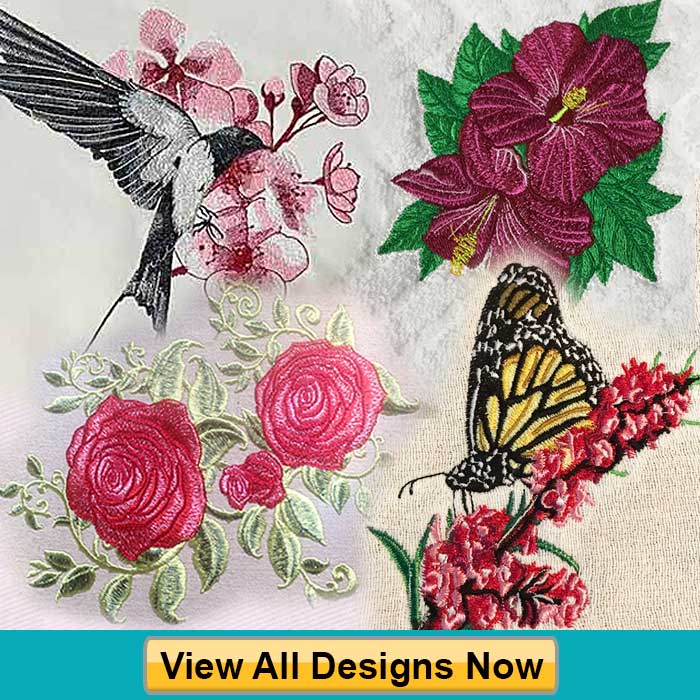 Flower embroidery designs - mobile banner