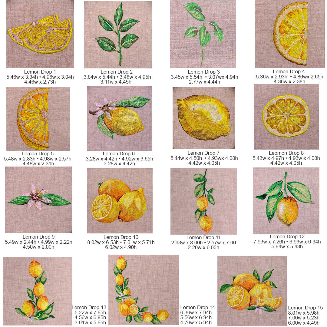 lemon drop embroidery designs