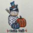 Hello Fall chickadee embroidery design