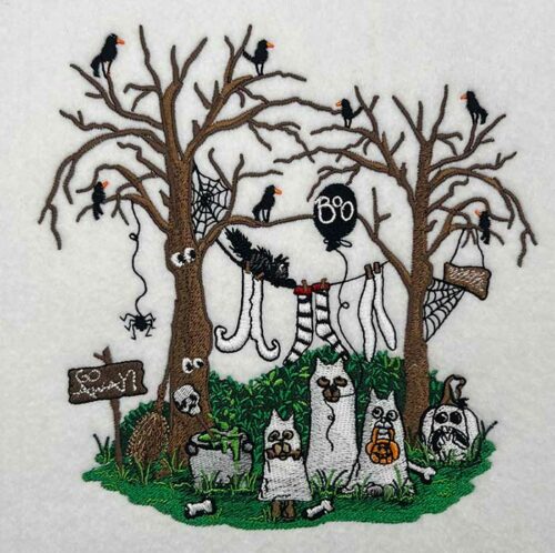 dog halloween embroidery design