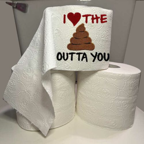 free I love you toilet paper embroidery design
