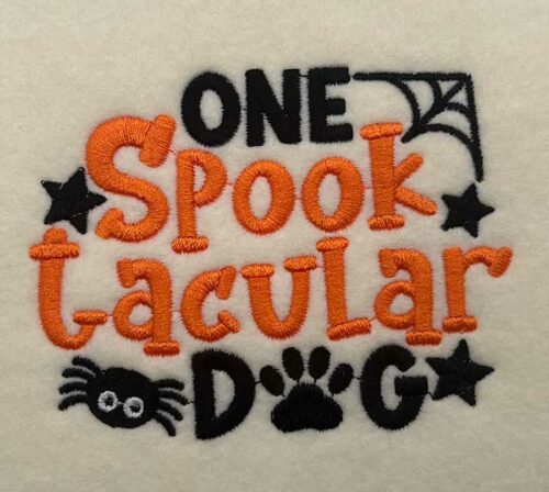 spooktacular dog embroidery design
