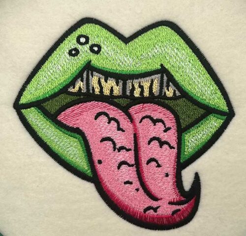 zombie mouth embroidery design