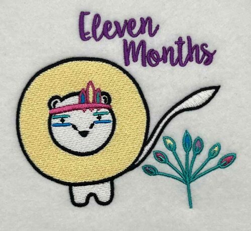 milestones 11 months embroidery design