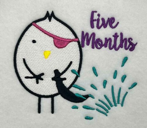 milestones 5 months embroidery designs