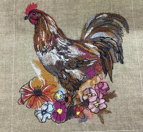 floral chicken 3 sew out
