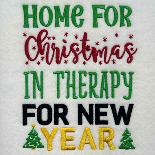 christmas in therapy embroidery design