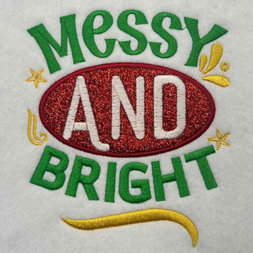 messy and bright embroidery design