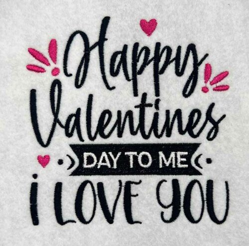 Happy valentines day embroidery design