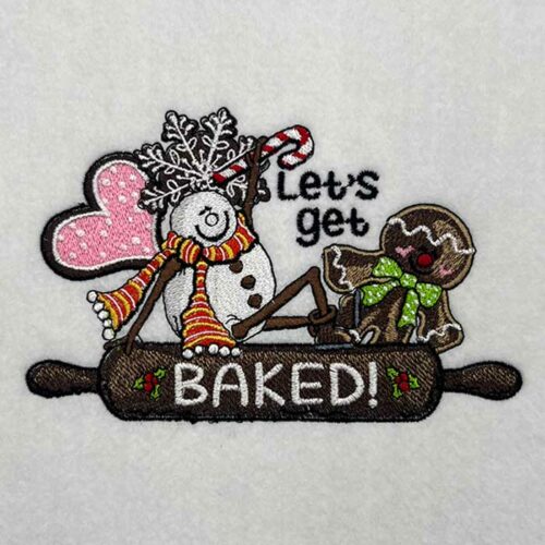 lets get baked embroidery design