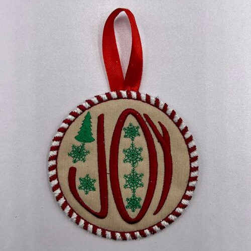 Christmas Ornament Joy embroidery design