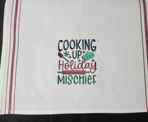 cooking up holiday mischief towel