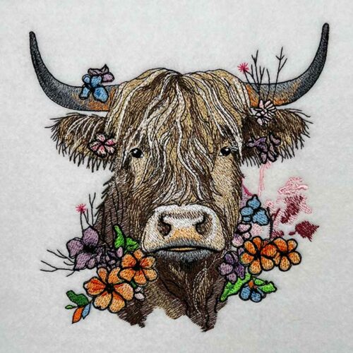 Highland Cow 3 embroidery design