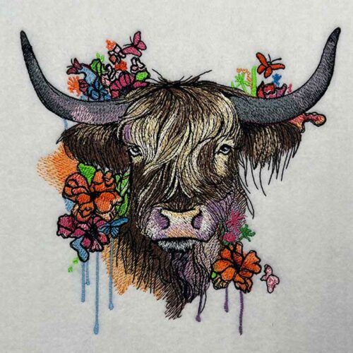 Highland Cow 4 embroidery design