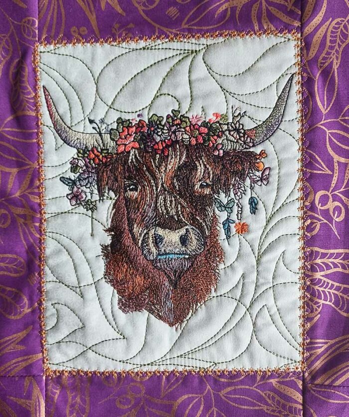 highland cow quilt