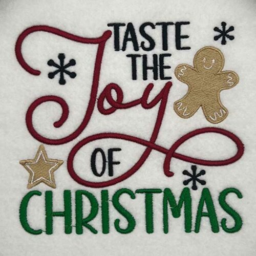 Taste the joy of Christmas embroidery design