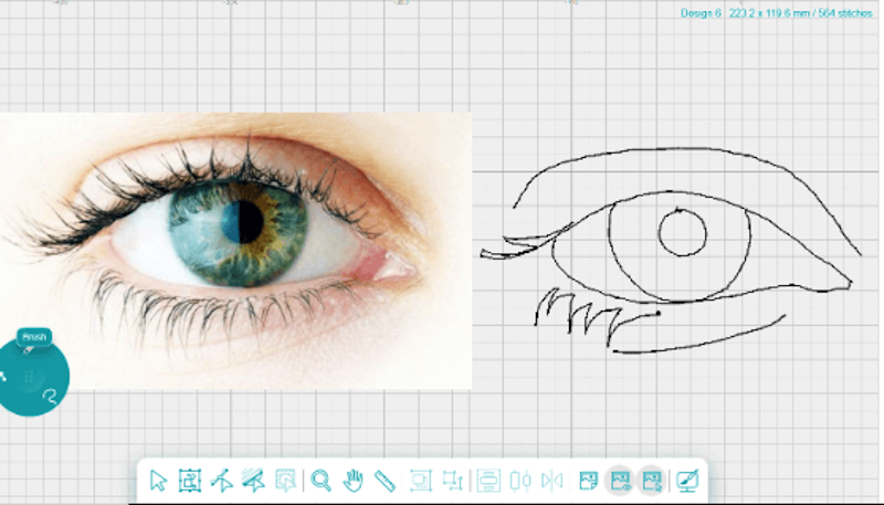 eye outline embroidery