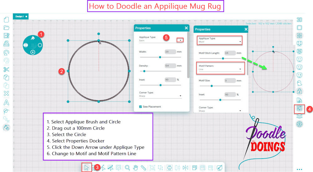 Design Doodler mug rug tutorial 1
