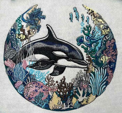 Orca 2 embroidery design