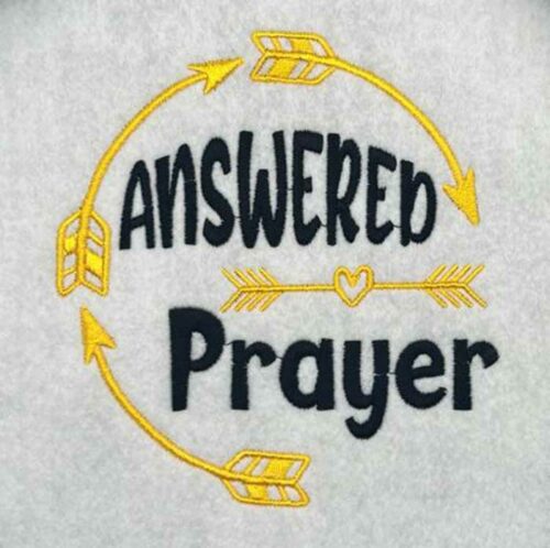 answered prayer embroidery design