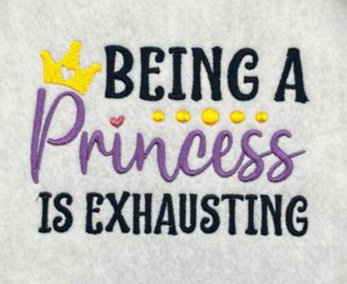 being a princess embroidery design