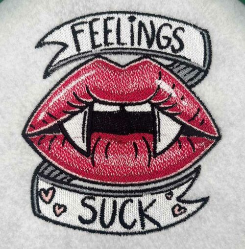 feelings suck embroidery design