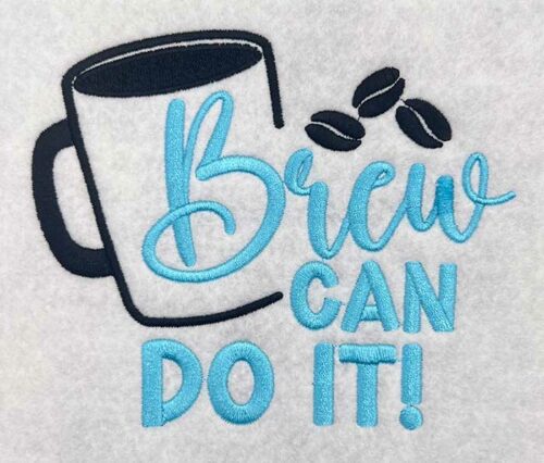 brew can do it embroidery design