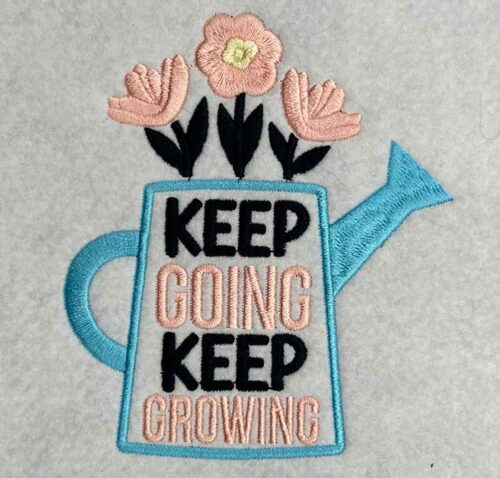 keep going embroidery design