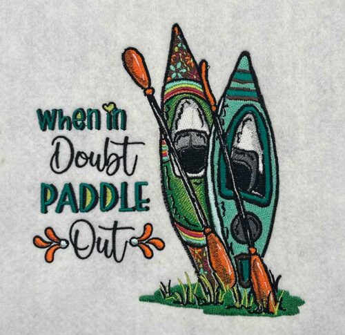 paddle out embroidery design