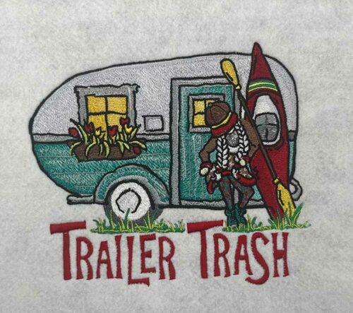 trailer trash embroidery design