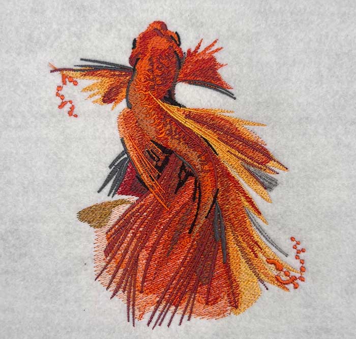 Premium Embroidery Design: Beautiful Betta Fish – 3 sizes