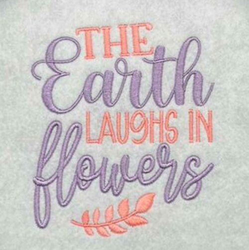 earth flowers embroidery design