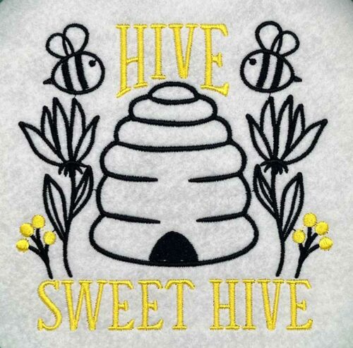 hive sweet hive embroidery design