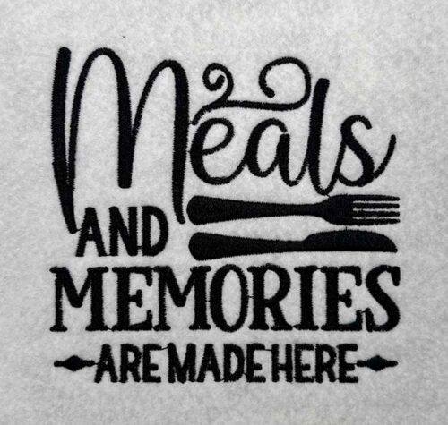 meals memories embroidery design