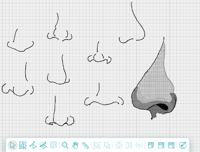 doodled nose sketch