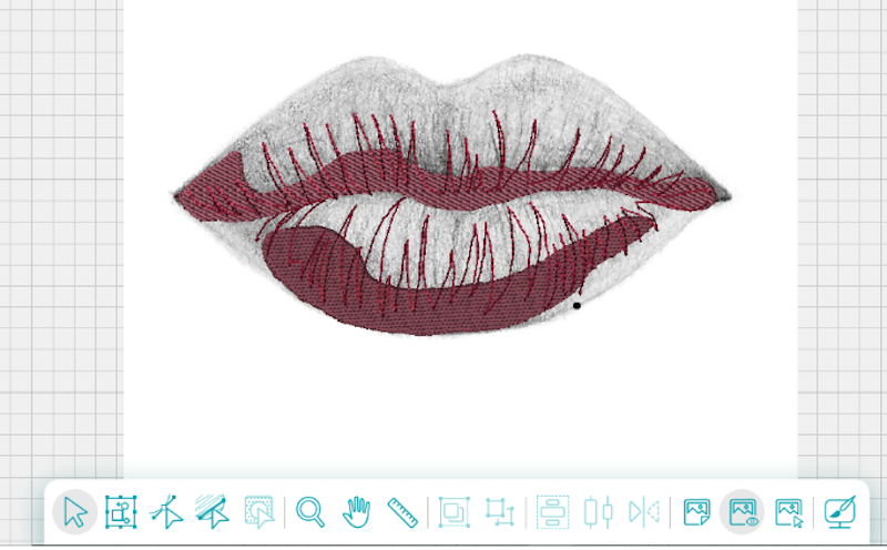 lip texture doodled