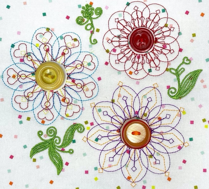 motif flower button